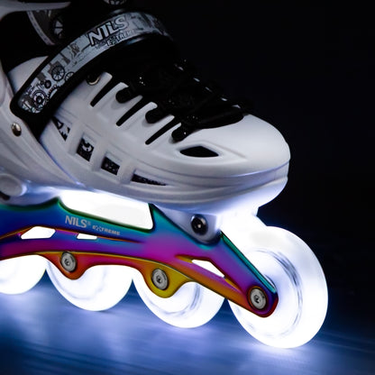 4w1 łyżworolki led białe z wym. płozą hokejową rainbow rozm. m(35-38) NH10905 Nils Extreme