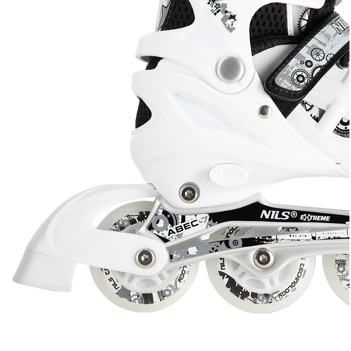 4w1 białe led rozm. s(31-34) łyżworolki z wym. płozą hokejową NH10905 Nils Extreme
