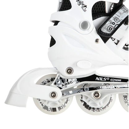 4w1 białe led rozm. s(31-34) łyżworolki z wym. płozą hokejową NH10905 Nils Extreme