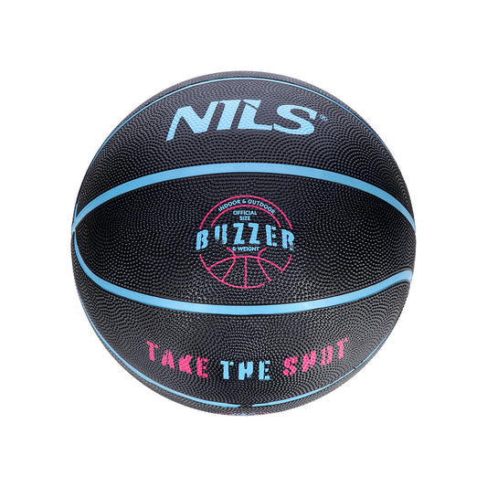 Piłka do koszykówki czarna buzzer 7 NPK271 Nils