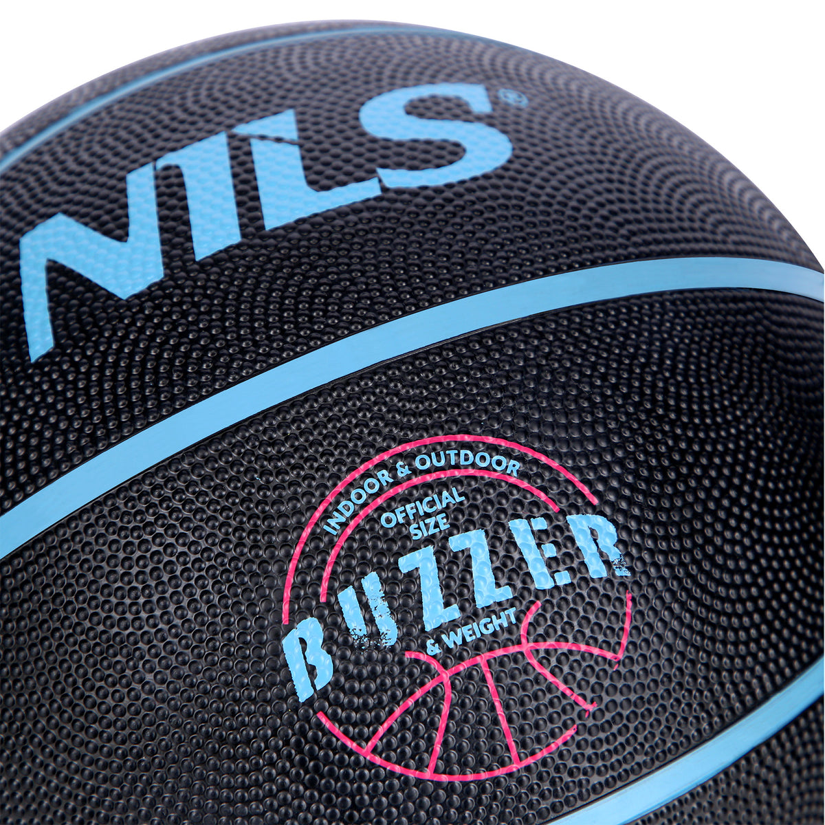 Piłka do koszykówki czarna buzzer 7 NPK271 Nils