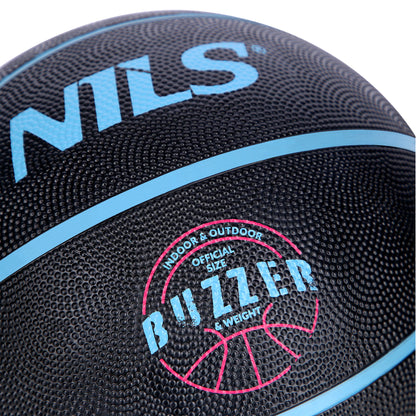 Piłka do koszykówki czarna buzzer 7 NPK271 Nils