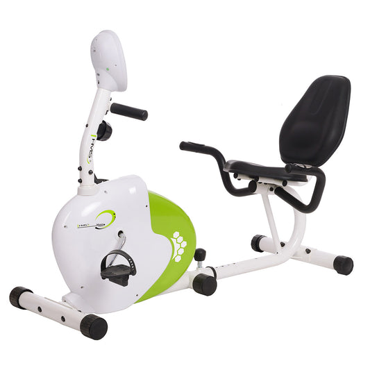 R9259* poziomy rower stacjonarny magnetyczny (9 kg) biało-zielony Hms