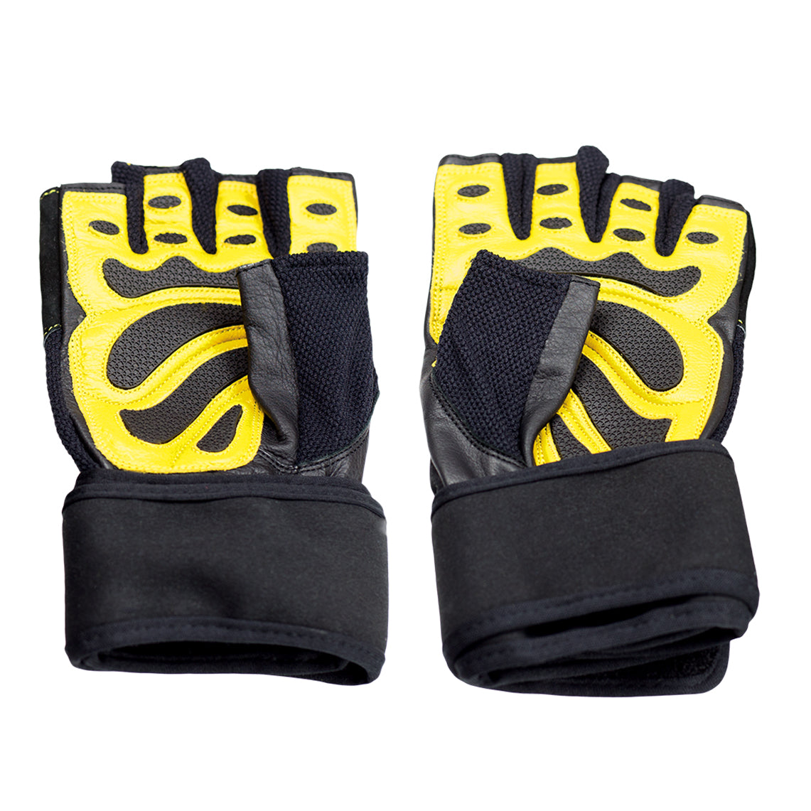 Black/yellow rozm. m rękawice na siłownię RST01 Hms