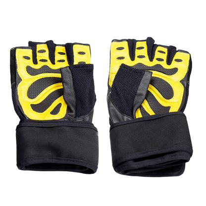 Black/yellow rozm. m rękawice na siłownię RST01 Hms