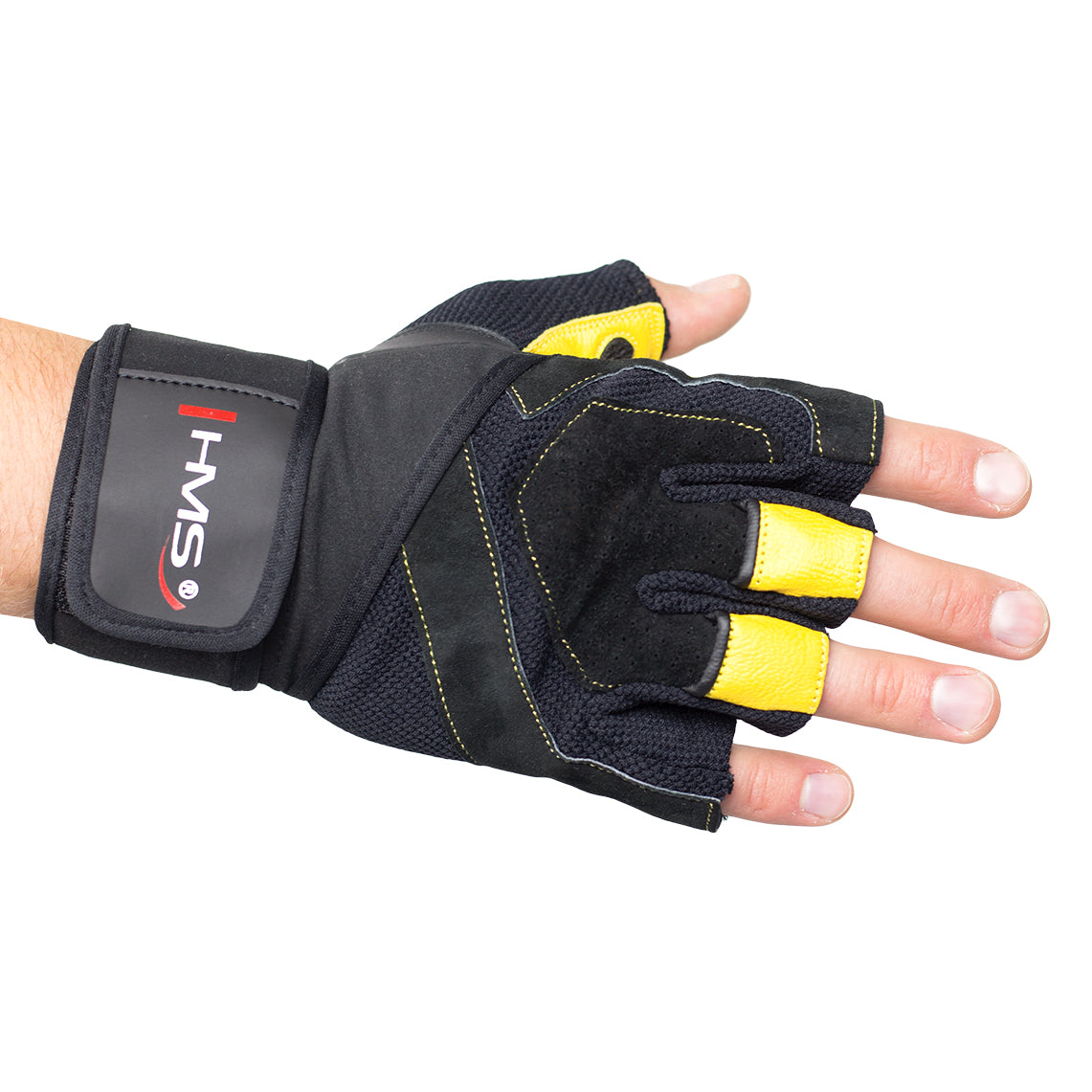 Black/yellow rozm. m rękawice na siłownię RST01 Hms