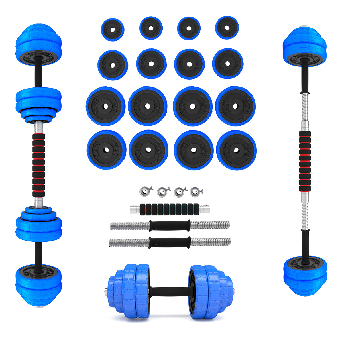 Bar sztangielki regulowane gumowane 30kg SGG30 Hms