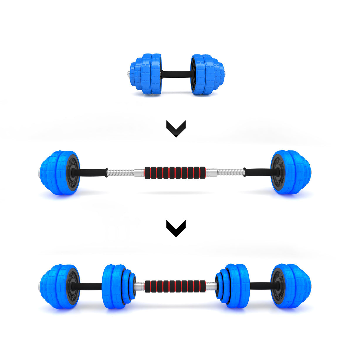 Bar sztangielki regulowane gumowane 30kg SGG30 Hms