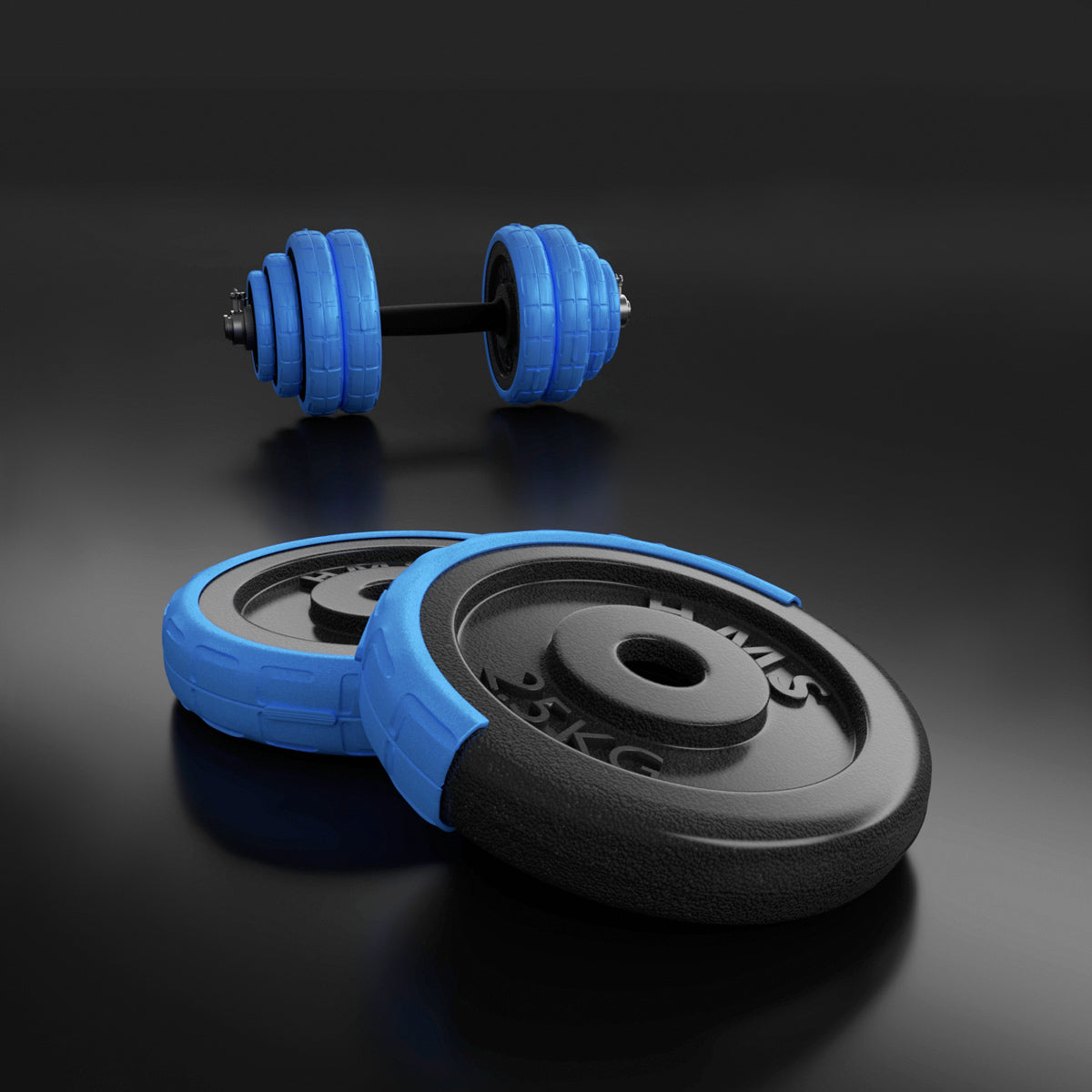 Bar sztangielki regulowane gumowane 30kg SGG30 Hms