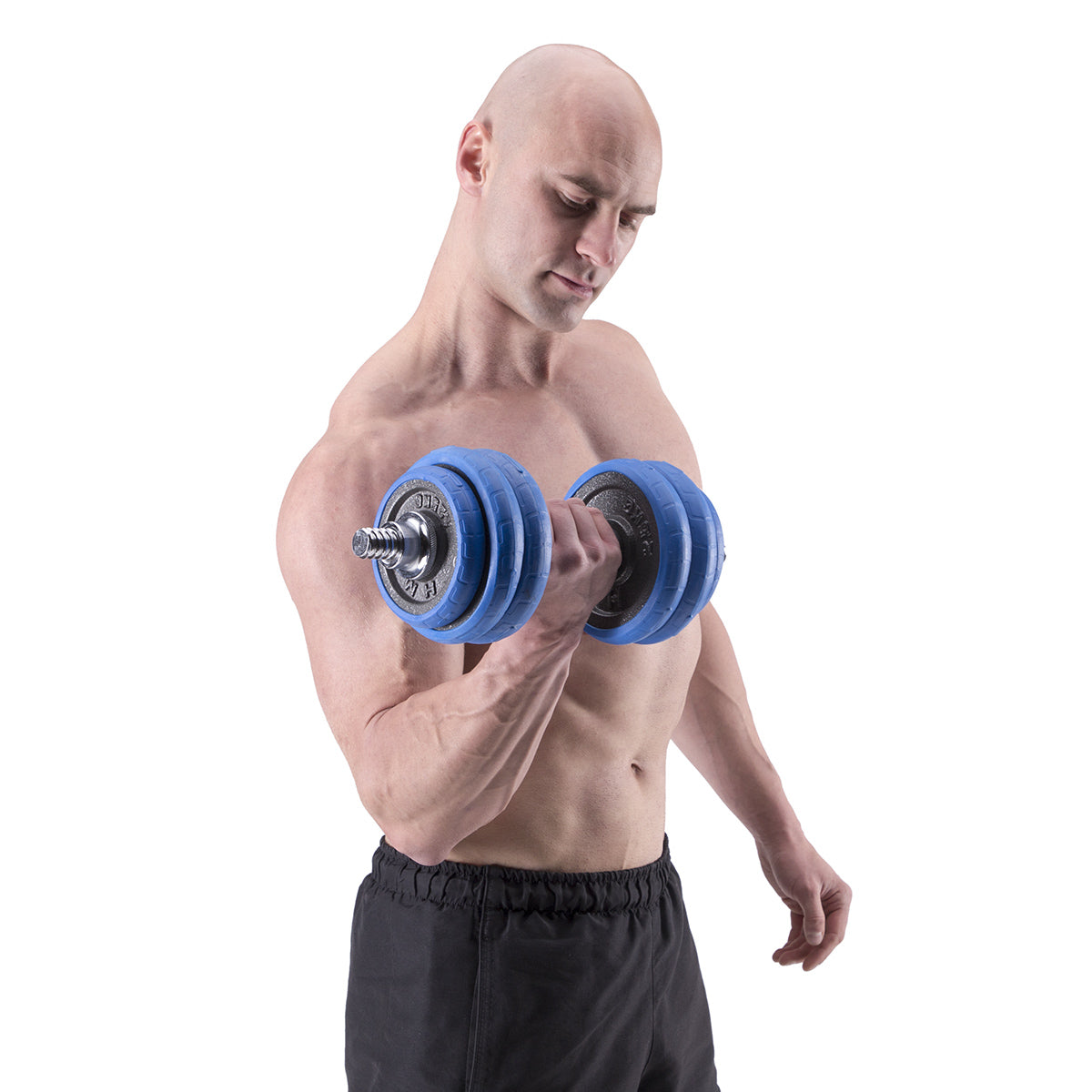 Bar sztangielki regulowane gumowane 30kg SGG30 Hms