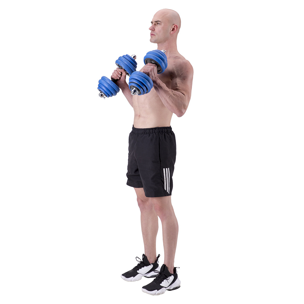 Bar sztangielki regulowane gumowane 30kg SGG30 Hms