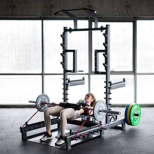 Stojak multifunkcyjny z platformą do podnoszenia ciężarów i hip thrust commercial SMP01 Hms
