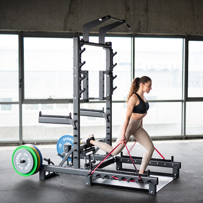 Stojak multifunkcyjny z platformą do podnoszenia ciężarów i hip thrust commercial SMP01 Hms
