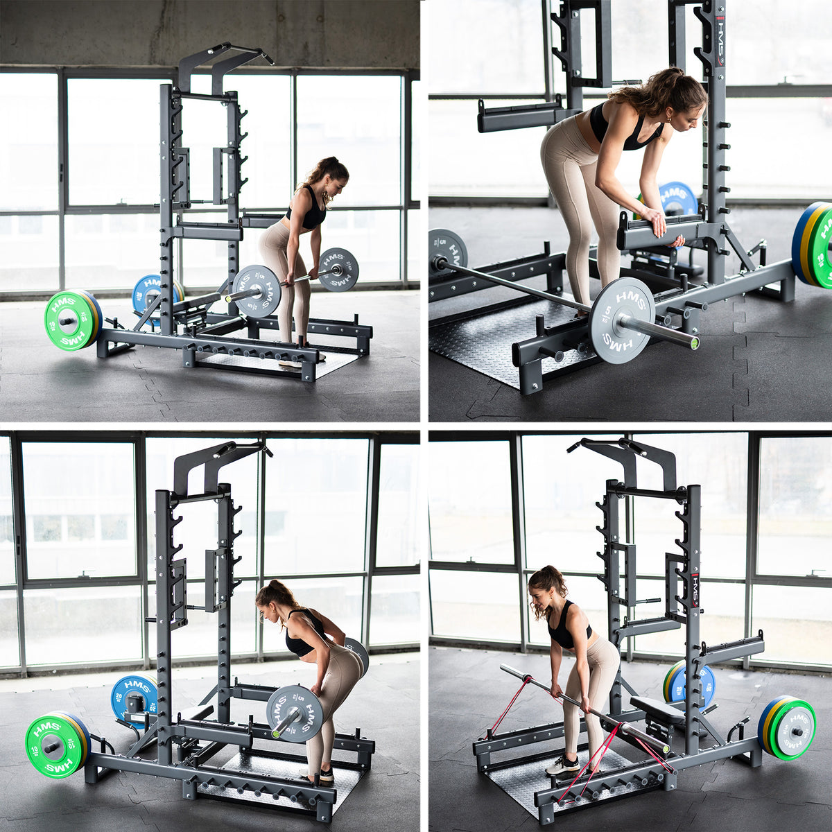Stojak multifunkcyjny z platformą do podnoszenia ciężarów i hip thrust commercial SMP01 Hms