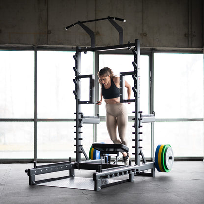 Stojak multifunkcyjny z platformą do podnoszenia ciężarów i hip thrust commercial SMP01 Hms