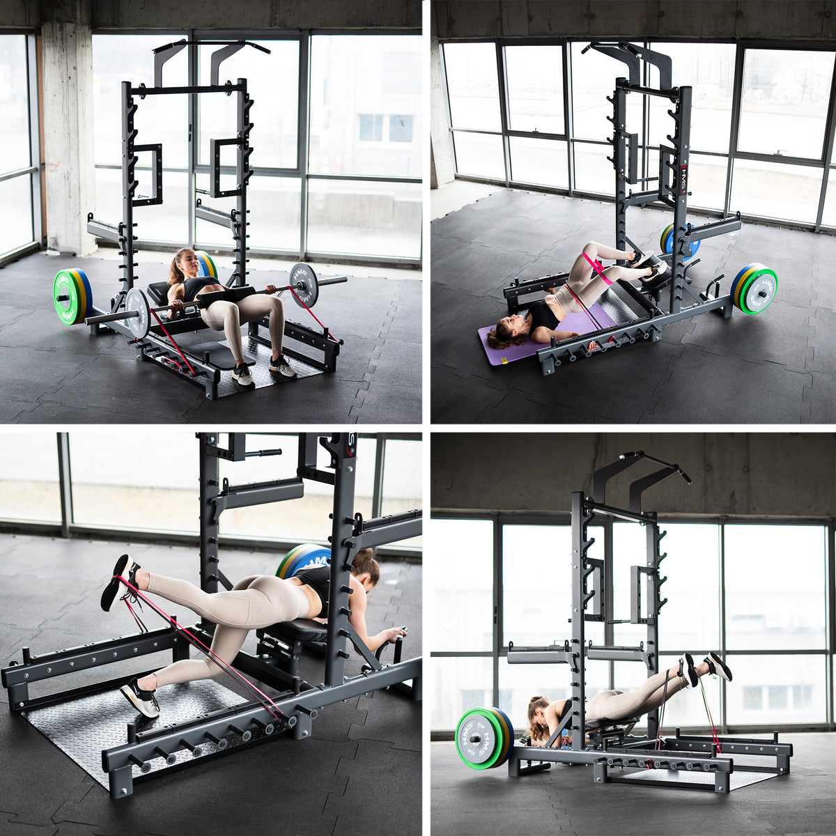 Stojak multifunkcyjny z platformą do podnoszenia ciężarów i hip thrust commercial SMP01 Hms