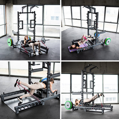Stojak multifunkcyjny z platformą do podnoszenia ciężarów i hip thrust commercial SMP01 Hms