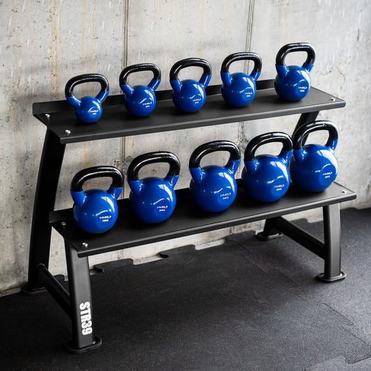 Stojak na kettlebells dwupoziomowy commercial STR39 Hms