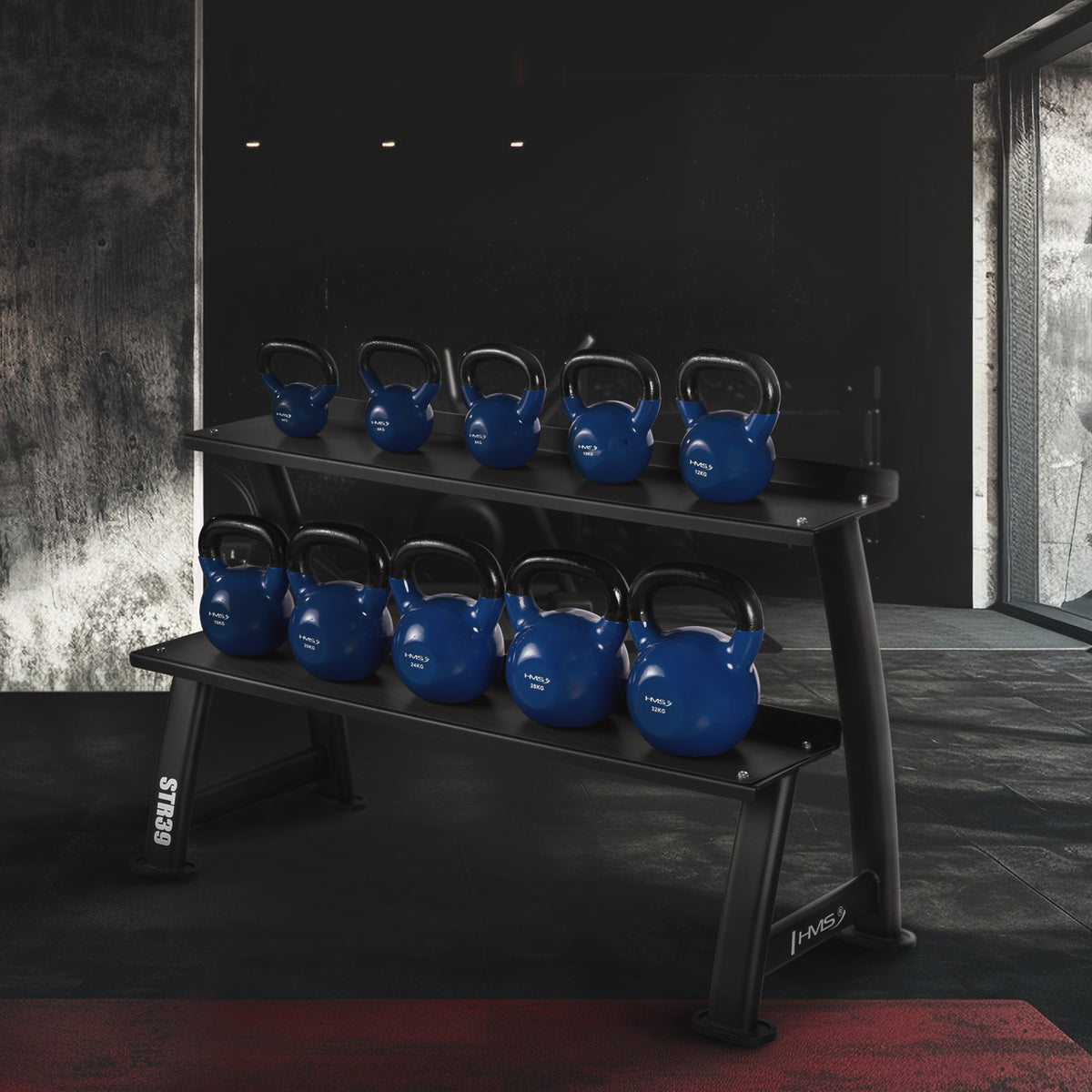 Stojak na kettlebells dwupoziomowy commercial STR39 Hms