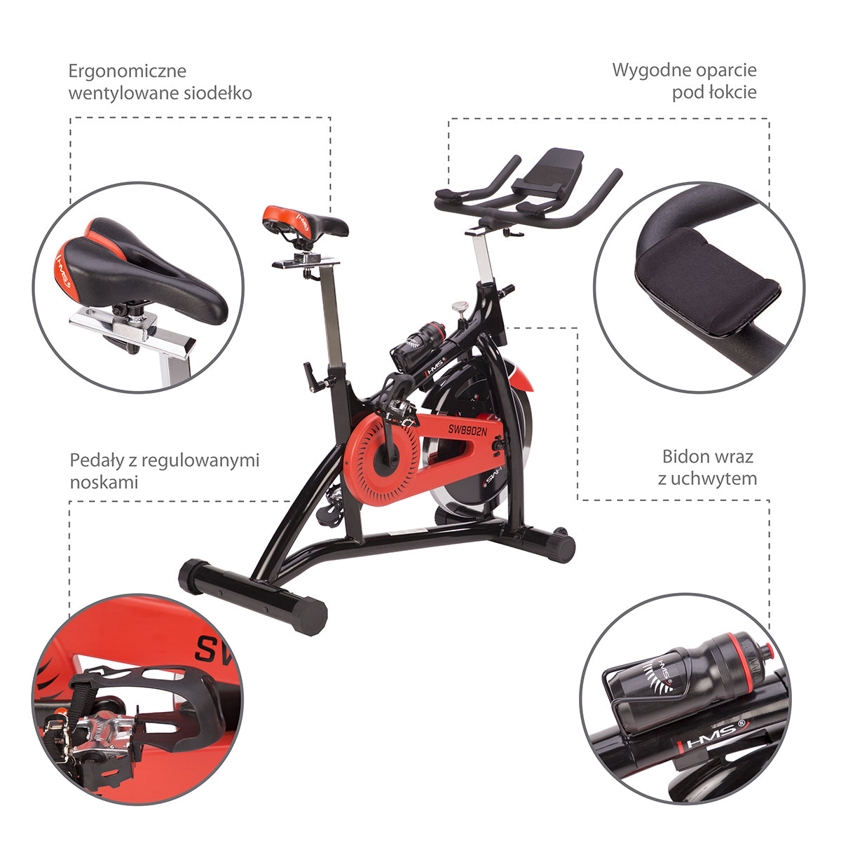 Rower kolarski stacjonarny z oporem mechanicznym SW8902N Hms
