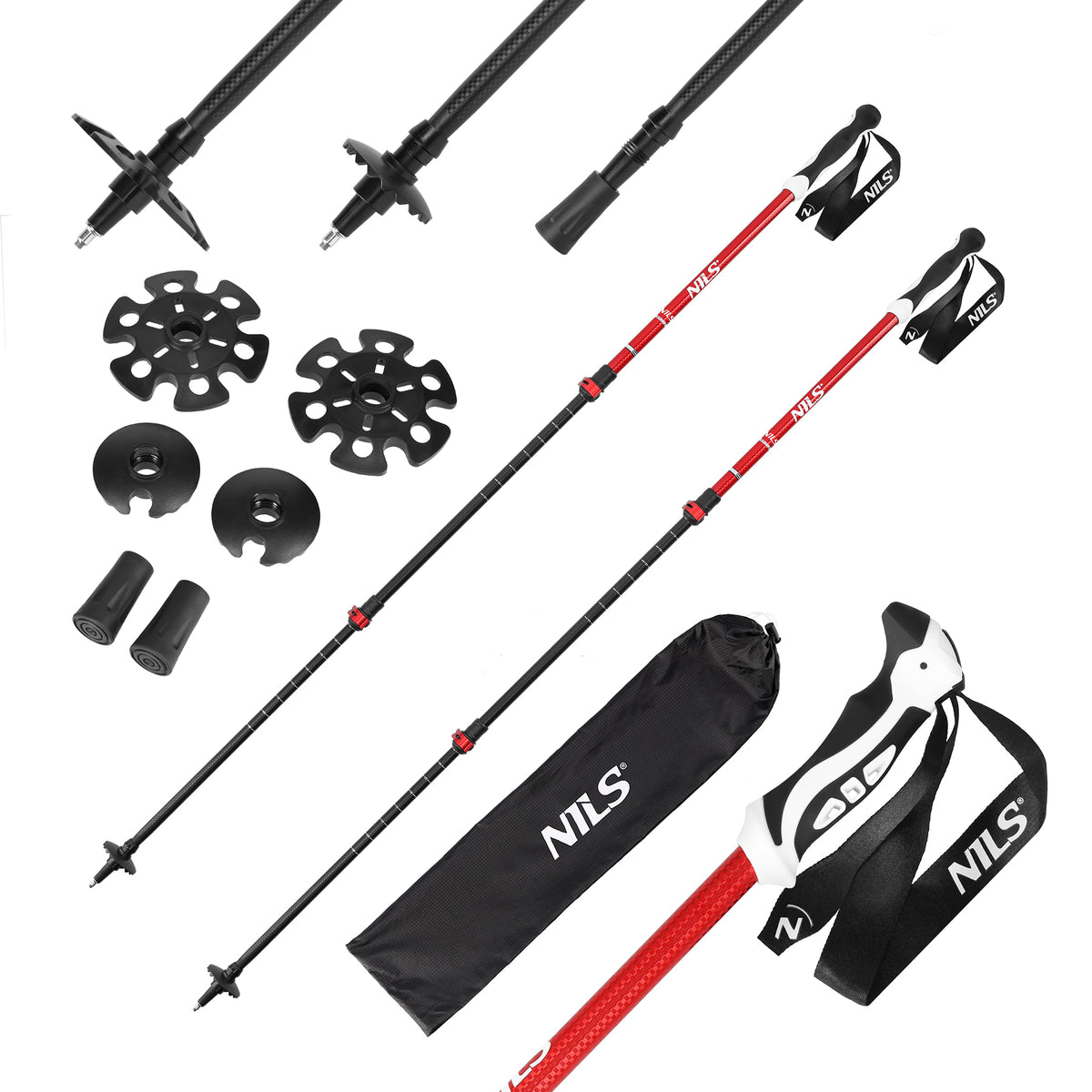 Red kije trekkingowe aluminiowe TK8601 Nils