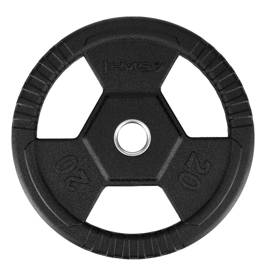 Czarny talerz olimpijski ogumowany 20 kg TOH20 Hms