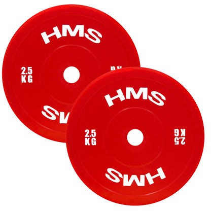 (2 x 2.5 kg) red talerz olimpijski techniczny pe 2 x 2.5 kg TPP02 Hms