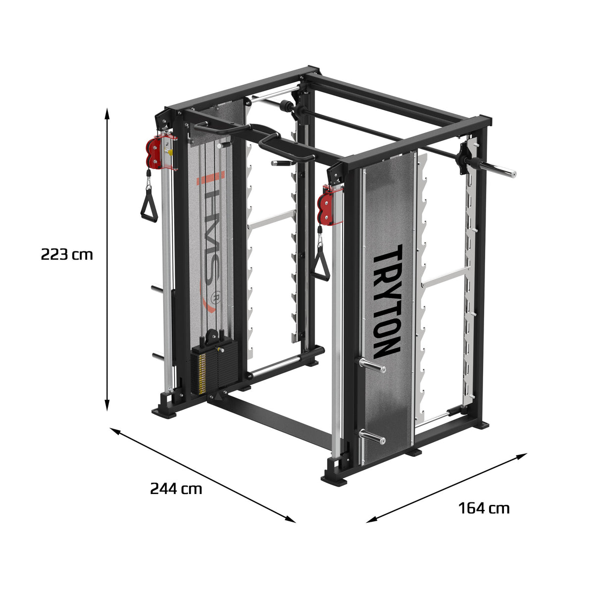 Tryton brama z suwnicą 3d - podwójny wyciąg i stos commercial Hms