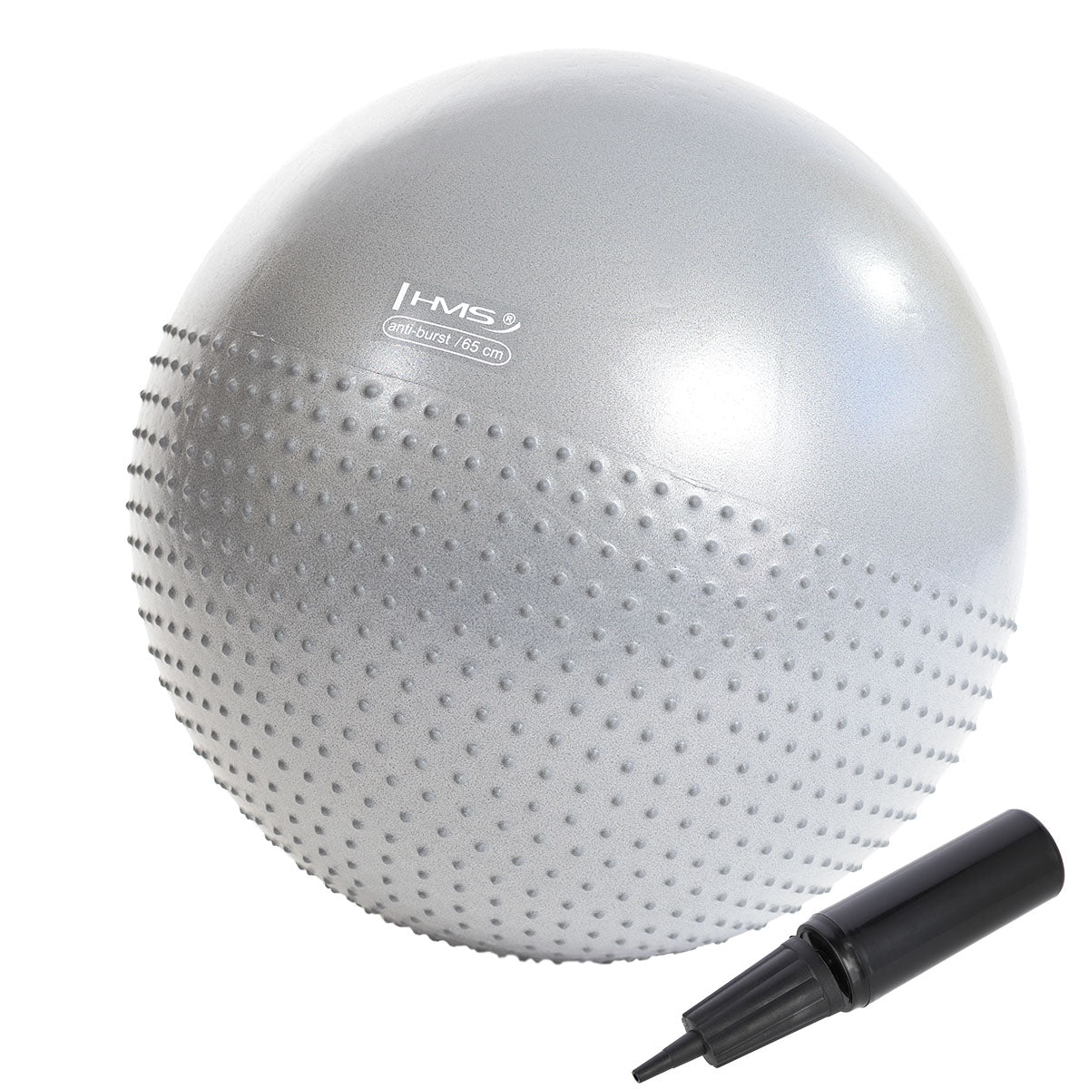New 65cm light gray piłka gimnastyczna masujaca YB03 Hms